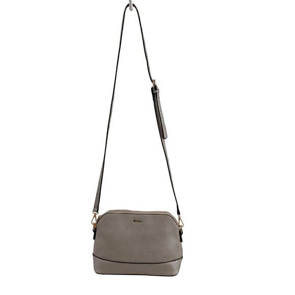 LOVEVOOK Silver Synthetic Saffiano Leather Small Dome Crossbody Good  Pre-Own - Picture 12 of 12